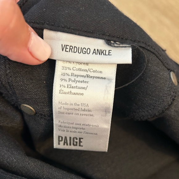 PAIGE Verdugo Ankle Skinny Jean - Black Silk - Picture 7 of 7